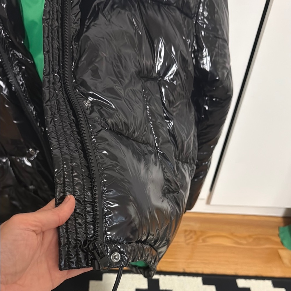 Zara Black Green Shiny Puffer Jacket - Picture 10 of 11